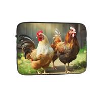 Farm Rustic Chickens Laptop Case 15 inch, Shockproof Protective Computer Sleeve Cover Water Resistant Laptop Bag Carrying Tablet Cover Briefcase Handbags Gifts for Men Women