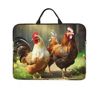 Farm Rustic Chickens Laptop Case Sleeve 14 inch Shockproof Protective Notebook Case Travel Laptop Bag with Handle Waterproof Computer Cover Briefcase Handbags for Men Women