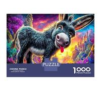 Farm Scene Jigsaw Puzzle Donkey 1000 Pieces Premium Cardstock Set for Adults Jigsaws Educational Challenge 52x38cm/1000pcs