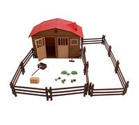 Farm Scene Model Simulation Mini Farmhouse Toy Set Children Farm Accessories Plastic Safe Farmhouse Stable Playhouse Learning Educational Gift for Kids Christmas