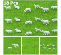 Farm Sheep Animals Model, 187 HO Scale, Painted, Perfect for Railway & Building Layout, Plastic Material