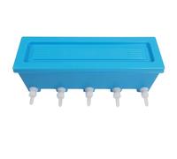 Farm Small Animals Feeder for Cattle Sheep Pig with 5 Nipples, 8L Blue Feeding Tool, Wall Mounted Milk Box, Insulated and DustProof Cover, Silicone Nipples with Check Valve