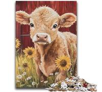 Farm Sunflower Cows Jigsaw Puzzles for Teenagers 2000 Piece Puzzle,Staycation Kill Time with Fully Interlocking Randomly Shaped Pieces (70X100cm)