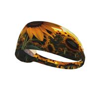 Farm Sunflower Elastic Exercise Headband Absorbent Breathable for Running and Outdoor Activities