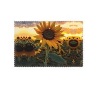 Farm Sunflower Print Placemats Set of 6, Heat Resistant Washable Table Mats,for Kitchen Family Holiday Dining Decor