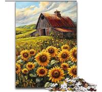 Farm Sunflowers Jigsaws Puzzles 1000 Pieces for Teenagers Gifts, Suitable for Ages 14 And Up Family Fun It Is Ideal As A Gift for The Whole Family (50x75cm)
