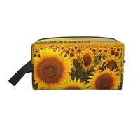 Farm Sunflowers Printed Makeup Bag Travel Portable Cosmetic Bag Large Capacity Makeup Case Toiletry Handbag Organiser for Women