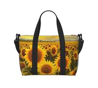 Farm Sunflowers Printed Travel Bag Duffle Bag for Men Women, Large Water Resistant Gym Bag Weekend Holdall Bag with Shoulder Strap