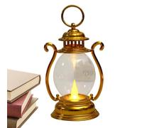 Farm Table Lamp - Simple Hanging, Portable Retro LED Lantern Battery Powered, Rechargeable Camping Lantern | Night for Garden, Patio, Porch, Living Room, gold, riferimento alla descrizione