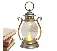 Farm Table Lamp - Simple Hanging, Portable Retro LED Lantern Battery Powered, Rechargeable Camping Lantern | Night for Garden, Patio, Porch, Living Room, silver, riferimento alla descrizione