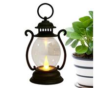Farm Table Lamp - Simple Hanging, Portable Retro LED Lantern Battery Powered, Rechargeable Camping Lantern | Night for Garden, Patio, Porch, Living Room, Black, riferimento alla descrizione