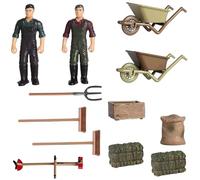 Farm Toys 12Pcs/Set Simulation Realistic Farmer People Figurines Miniature Britains Farm Toys Scene Accessories Small Educational Playset for Kids Toddlers