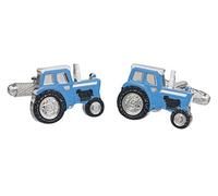 Farm Tractor Cufflinks - Assorted Colours Available - Red Blue Green Silver (Blue)(Size: One Size)