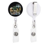 Farm Tractor Deer Ducks Cute Badge Holder Retractable Clip ID Card Name Tag Badge Reels for Work