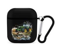 Farm Tractor Deer Ducks Cute Earbuds Case Compatible with Airpods 1/2 Wireless Headphones Cover with Carabiner