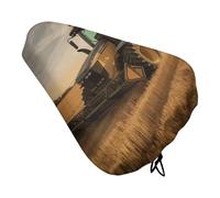Farm Tractor Harvest Bike Seat Cover Waterproof Oxford Fabric, Universal Adjustable Bicycle Saddle Cover with Drawstring Easy Install Protective Rain Dust Covers for Women Men