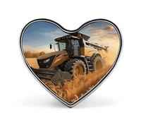 Farm Tractor Harvest Button Pin Heart Shape Alloy Lapel Pins Badges Novelty Funny Enamel Pins Personalized Pinback Button Badges Cute Heart Brooche for Jackets Bags
