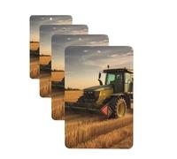 Farm Tractor Harvest Car Air Fresheners Cards 4 Pcs Hanging Fragrance Scented Cards Long-Lasting Car Aromatherapy Tablets for Wardrobe Bathroom Car Interior Mirror Pendant Gifts