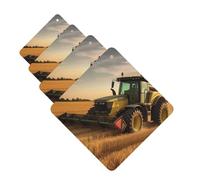 Farm Tractor Harvest Car Air Fresheners Cards 4 Pcs Hanging Fragrance Scented Cards Long-Lasting Car Aromatherapy Tablets for Wardrobe Bathroom Car Interior Mirror Pendant Gifts