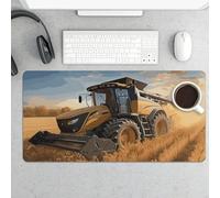 Farm Tractor Harvest Gaming Mouse Pad 12x24 Inch Desk Pad Protector Waterproof Non-Slip Rubber Base Keyboard Mat Extra Large Desktop Mat for Office Home Computer Laptop Table Accessory