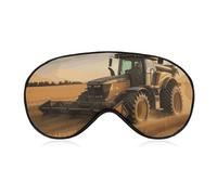 Farm Tractor Harvest Sleep Mask for Women Men, Soft Eye Mask with Adjustable Strap for Sleeping, Light Blocking Travel Blindfold for Nap Comfortable Eye Cover for Home Office
