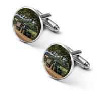 Farm Tractor Men's Cufflinks Alloy Cuff Link Classic Shirt Accessories for Party Business Wedding