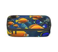 Farm Tractor Print Storage Bag Business Office Pencil Case Pencil Case Makeup Cosmetic Bag, The Underwater World Tropical Fish, Taglia Unica