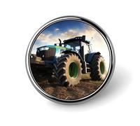 Farm Tractor Round Badge for Men Women, Durable & Stylish Lapel Pins, Lightweight Metal Badges for Shirts, Jackets, Hats