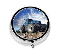 Farm Tractor This Small, Round Pill Box is a Portable Travel Medicine Organizer with Three compartments for Storing Daily medications.