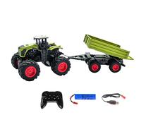 Farm Tractor Toy Set,1:16 Simulation Farmer Remote Control Transport Vehicle,Combine Harvesters Farm Truck with Trailers Inertia Power Farming Toys Vehicles Set for Kids,Great Gift (Green)