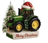 Farm Tractor - Vintage Country Style Ornament, Miniature Red Metal Sculpture, Rustic Accent, Shelf Display Collectible, Home & Garden Figurines, Small Size 6 Inch