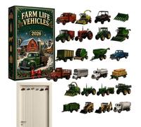 Farm Vehicle Countdown Calendar, 24 Acrylic Ornaments, 26x18cm Tractor | Kids Will Love Discovering New Vehicles Each Day, While Adults Appreciate The Nostalgic Farm Theme.