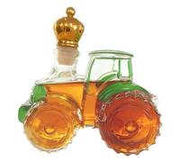 Farm Vehicle Spirit Carafe - Small Detailed Bourbon Vessel, Alcoholic Drinkware | Artistic Sculpture for Den Bookshelf Man Cave Decoration Hand-Blown Crystal Glass Display Piece