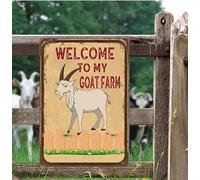 Farm Wall Decor Warning Sign Goats -Keep The Gate Closed No Matter What The Goats Say-Tin Sign Funny Novetly Caution Sign Goats Metal for Farmhouse Fence House Wall Gate 16x12inch