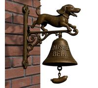 Farm Welcome Doorbell - 25x12cm Outdoor Dinner Bell, Rustic Hanging Chime, Decorative Entry Sound, Durable Wall for Ornament | Witch Dachshund Form Accessory for Garden Porch Cottage Shop