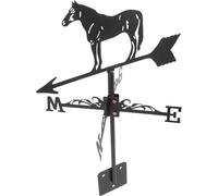 Farm Wind Direction Indicator Metal Weathervane for Garden Decor | Black Iron Vintage Stake Design, Easy Installation, Portable Use, Courtyard and Backyard Outdoor Accent