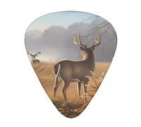 Farm With Deer Guitar Plectrums 12 Pieces Set :: Comfortable In The Hand With Smooth Edges Three Thicknesses To Match