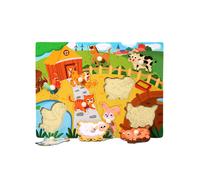 (Farm) Wooden 3d Puzzle Early Educational Toys Learning Interactive Game Kids Gifts Fun