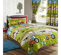 FARM YARD ANIMAL PIG DOG COW SHEEP TRACTOR SINGLE DUVET QUILT COVER BEDDING SET