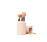 Farmasi 5-Piece Mini Makeup Brush Set - Cream Synthetic Bristles, Includes Blush & Powder, Foundation, Concealer, Eyeshadow, Blending Brushes, Travel Size