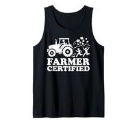 Farmer Certified Funny Agriculture Tractor Design Tank Top