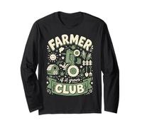 Farmer Club If It Grows Tractor Agriculture Graphic Long Sleeve T-Shirt