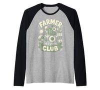Farmer Club If It Grows Tractor Agriculture Graphic Raglan Baseball Tee
