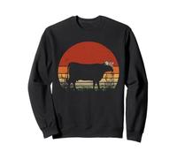 Farmer Cow Sunset Floral Cattle Ranch Vintage Art Sweatshirt
