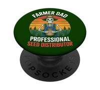 Farmer Dad Professional Seed Distributor Funny Skeleton PopSockets Adhesive PopGrip