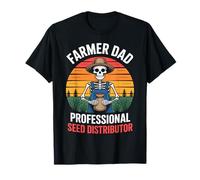 Farmer Dad Professional Seed Distributor Funny Skeleton T-Shirt