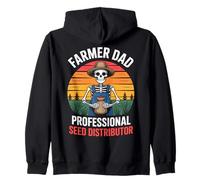 Farmer Dad Professional Seed Distributor Funny Skeleton Zip Hoodie