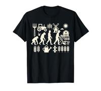 Farmer Evolution Farming Tractor Barn Agriculture Design T-Shirt