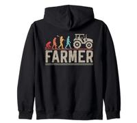 Farmer Evolution of Man Funny Farm Tractor Lover Zip Hoodie