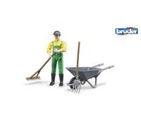 Farmer Figure Play Set & Accessories - Bruder 62610 NEW